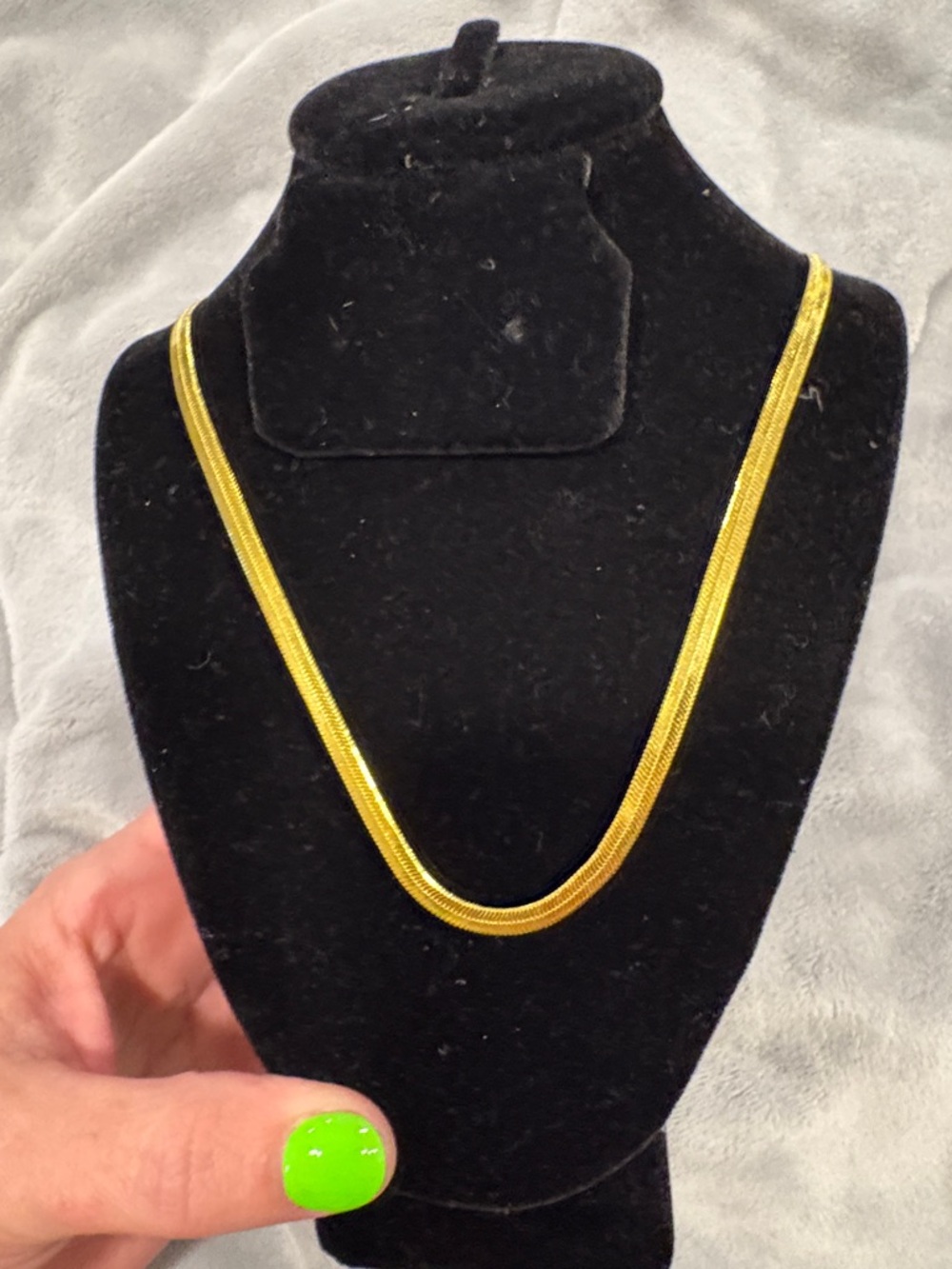 Classic Gold-Tone Herringbone Necklace